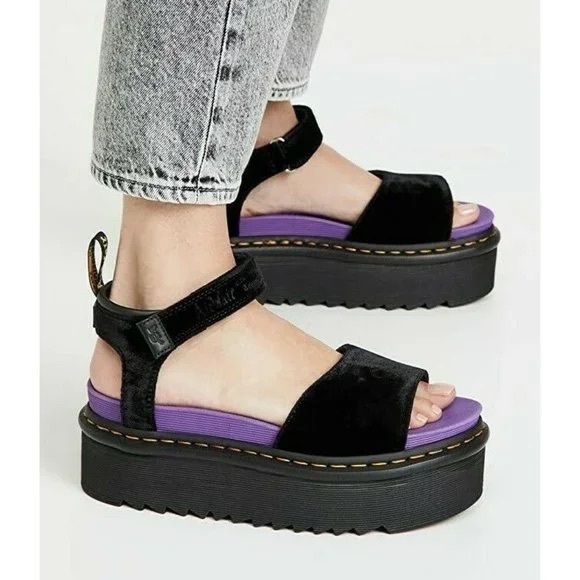 Dr. Martens Shoes - STRAP X-GIRL VELVET PLATFORM SANDALS